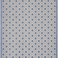 7’ x 10’ Blue and Gray Indoor Outdoor Area Rug