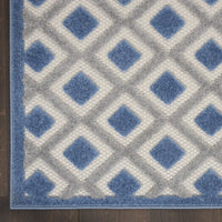 7’ x 10’ Blue and Gray Indoor Outdoor Area Rug