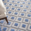 8’ x 11’ Blue and Gray Indoor Outdoor Area Rug