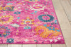 7’ x 10’ Fuchsia and Orange Distressed Area Rug