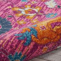 8’ x 10’ Fuchsia and Orange Distressed Area Rug