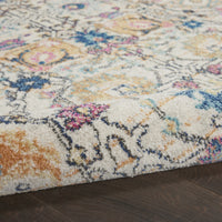 2’ x 8’ Ivory and Multicolor Floral Buds Runner Rug