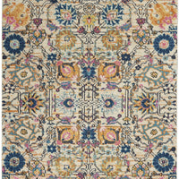 4’ x 6’ Ivory and Multicolor Floral Buds Area Rug