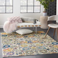 5’ x 7’ Ivory and Multicolor Floral Buds Area Rug