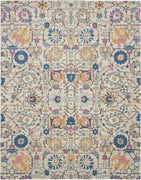 7’ x 10’ Ivory and Multicolor Floral Buds Area Rug