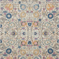 8’ x 10’ Ivory and Multicolor Floral Buds Area Rug