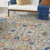 8’ x 10’ Ivory and Multicolor Floral Buds Area Rug