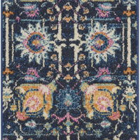 2’ x 3’ Navy Blue Floral Buds Scatter Rug