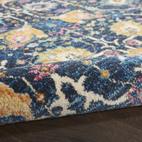 2’ x 3’ Navy Blue Floral Buds Scatter Rug