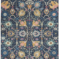 4’ x 6’ Navy Blue Floral Buds Area Rug