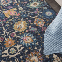 4’ x 6’ Navy Blue Floral Buds Area Rug