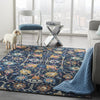 5’ x 7’ Navy Blue Floral Buds Area Rug