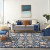 7’ x 10’ Navy Blue Floral Buds Area Rug