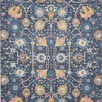 8’ x 10’ Navy Blue Floral Buds Area Rug