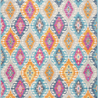 5’ x 7’ Multicolor Ogee Pattern Area Rug