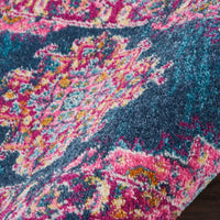 2’ x 3’ Blue and Pink Medallion Scatter Rug