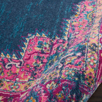 7’ x 10’ Blue and Pink Medallion Area Rug