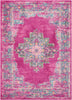 5’ x 7’ Fuchsia and Blue Distressed Area Rug