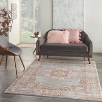 5’ x 7’ Gray and Gold Medallion Area Rug