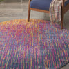 5’ Round Rainbow Abstract Striations Area Rug