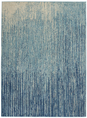 4’ x 6’ Navy and Light Blue Abstract Area Rug