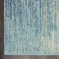 5’ x 7’ Navy and Light Blue Abstract Area Rug