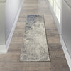 2’ x 6’ Charcoal and Ivory Abstract Runner Rug