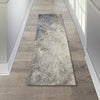 2’ x 8’ Charcoal and Ivory Abstract Runner Rug