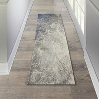 2’ x 8’ Charcoal and Ivory Abstract Runner Rug