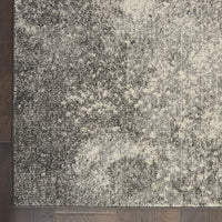 2’ x 8’ Charcoal and Ivory Abstract Runner Rug