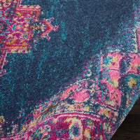 4’ x 6’ Blue and Pink Medallion Area Rug