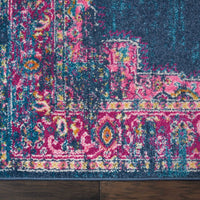 4’ x 6’ Blue and Pink Medallion Area Rug