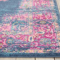 5’ x 7’ Blue and Pink Medallion Area Rug