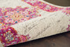 2’ x 8' Ivory and Fuchsia Distressed Runner Rug