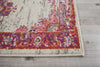 2’ x 8' Ivory and Fuchsia Distressed Runner Rug