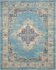 8’x10’ Light Blue Distressed Medallion Area Rug