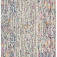 2’ x 8’ Ivory Abstract Striations Runner Rug