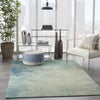 4’ x 6’ Light Blue and Ivory Abstract Sky Area Rug