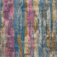 8’ x 10’ Gray Colorful Abstract Stripes Area Rug