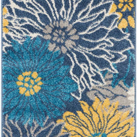 2’ x 3’ Blue Tropical Flower Scatter Rug