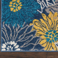 2’ x 3’ Blue Tropical Flower Scatter Rug