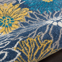 2’ x 8’ Blue Tropical Flower Runner Rug