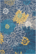 4’ x 6’ Blue Tropical Flower Area Rug