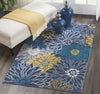 4’ x 6’ Blue Tropical Flower Area Rug