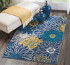 4’ x 6’ Blue Tropical Flower Area Rug