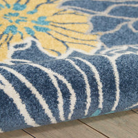 5’ x 7’ Blue Tropical Flower Area Rug