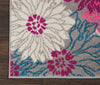 2’ x 6’ Gray and Pink Tropical Flower Runner Rug