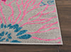 4’ x 6’ Gray and Pink Tropical Flower Area Rug