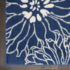 2’ x 8’ Navy and Ivory Floral Runner Rug