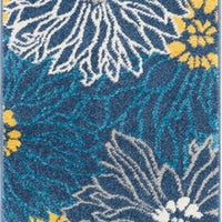 2’ x 6’ Blue Tropical Flower Runner Rug